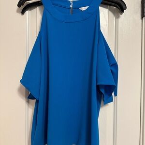 Blue Cold Shoulder Women's Top